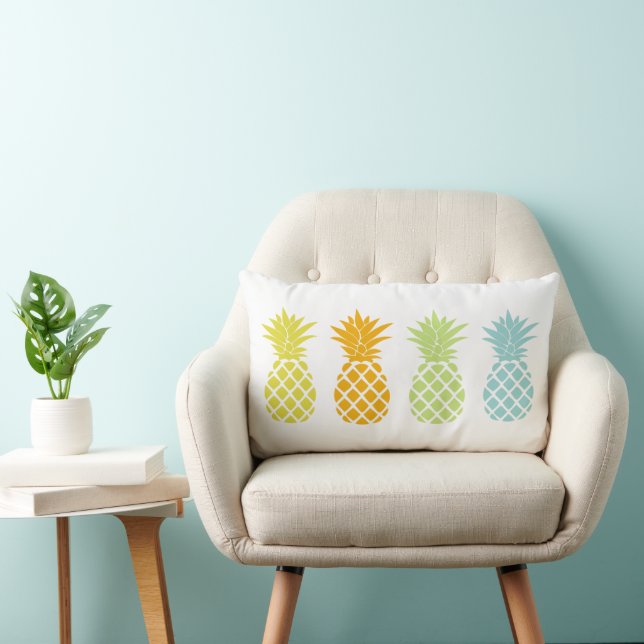 Rainbow Pineapples Lumbar Pillow (Chair)
