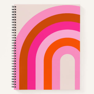 Rainbow Pink and Orange Boho Arch Notebook