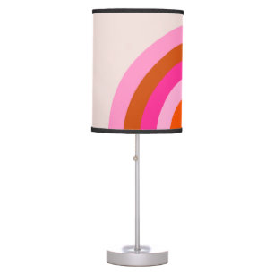 Rainbow Pink and Orange Boho Arch Table Lamp