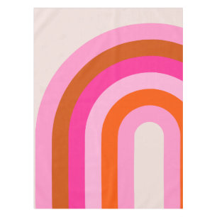 Rainbow Pink and Orange Boho Arch Tablecloth