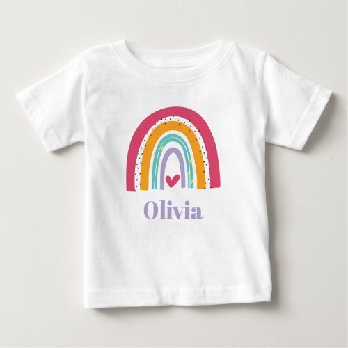 Rainbow Pink and Purple Personalized T_Shirt