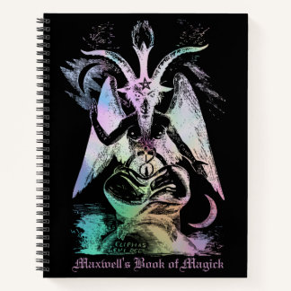 Rainbow Pink Baphomet Sabbatical Goat LHP Gothic Notebook