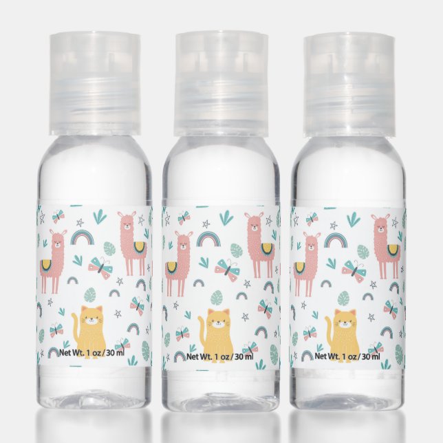 Rainbow Pink Boho Pattern Cute Simple Minimalistic Hand Sanitizer (Set)