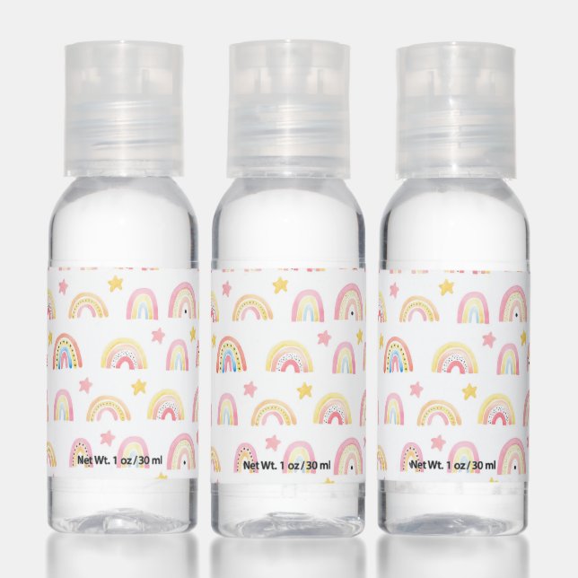 Rainbow Pink Boho Pattern Simple Minimalistic Hand Sanitizer (Set)