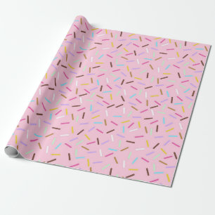 Rainbow Pink Donut Sprinkles Gift Wrapping Paper