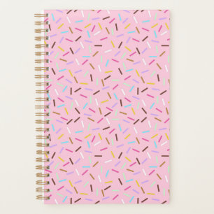Rainbow Pink Donut Sprinkles Notebook Planner 