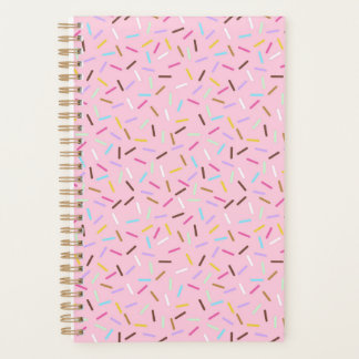 Rainbow Pink Donut Sprinkles Notebook Planner 