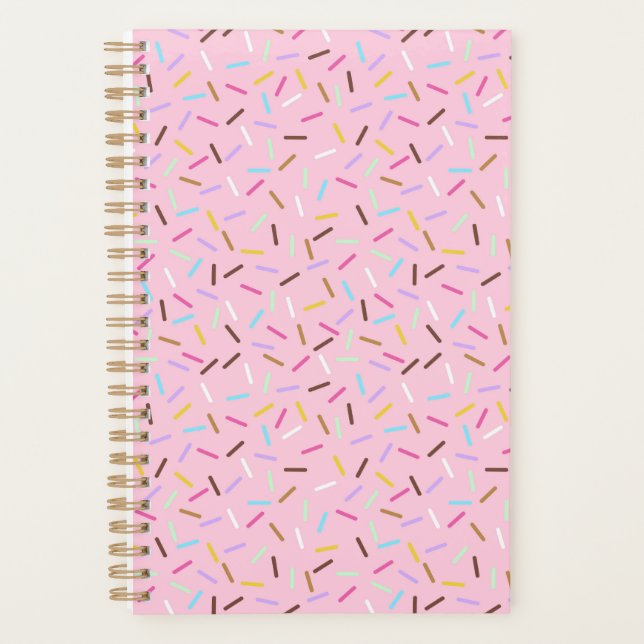 Rainbow Pink Donut Sprinkles Notebook Planner  (Front)
