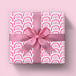 Rainbow pink girls birthday wrapping paper