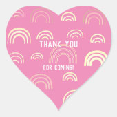 Rainbow Pink Girly Girl  Heart Sticker (Front)