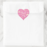 Rainbow Pink Girly Girl  Heart Sticker