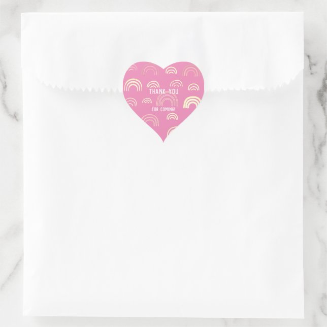 Rainbow Pink Girly Girl  Heart Sticker (Bag)