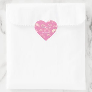 Rainbow Pink Girly Girl Heart Sticker