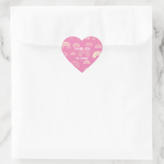 Rainbow Pink Girly Girl Heart Sticker
