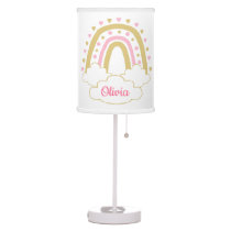 Rainbow Pink Gold Baby Girl Nursery Table Lamp