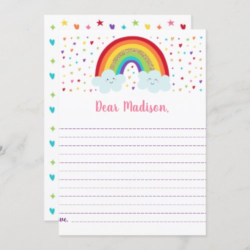 Rainbow Pink Gold Birthday Time Capsule Cards