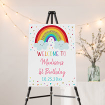 Rainbow Pink Gold Birthday Welcome Foam Board