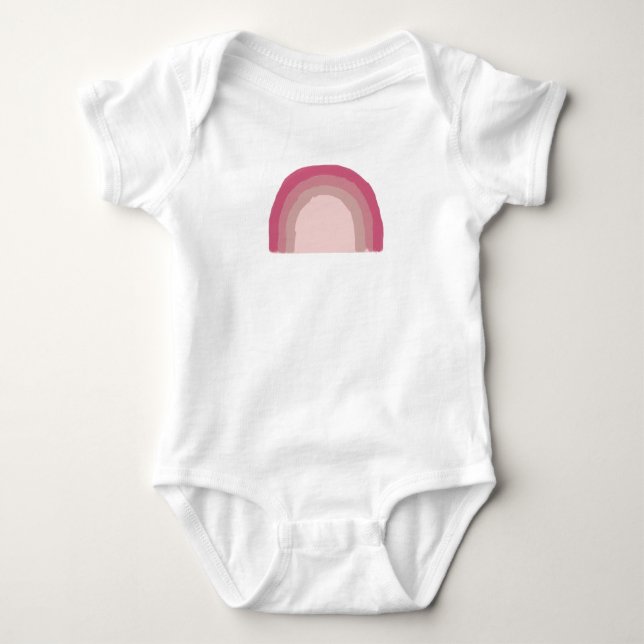 Rainbow Pink Ombre Painting Baby Bodysuit (Front)