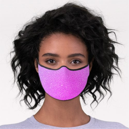 Rainbow Pink Purple Faux Glitter Color Gradient Premium Face Mask