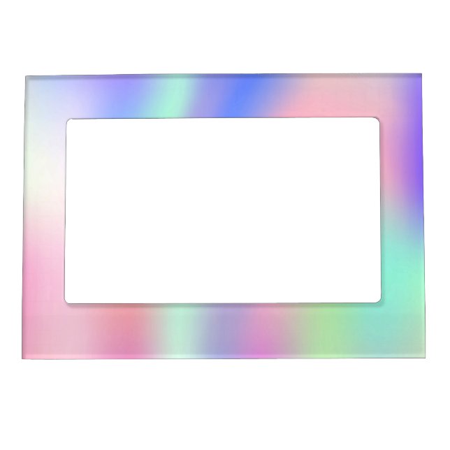 Rainbow pink purple mint green pastels magnetic frame (Front)