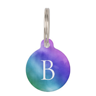 Rainbow Pink Purple  Pet ID Tag