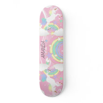 Rainbow Pink Unicorn Skateboard