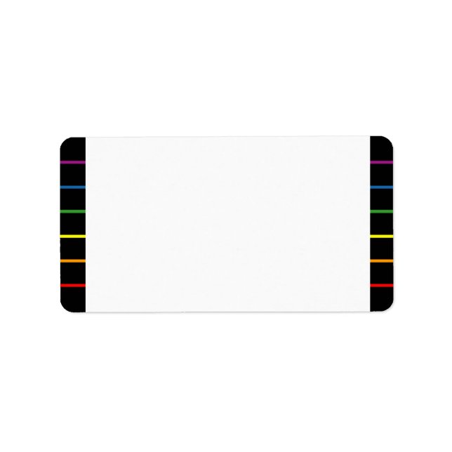 Rainbow Pinstripes LGBT Wedding | Event Blank Label (Front)