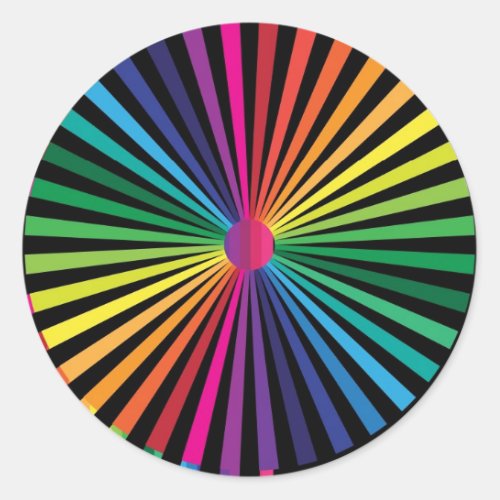 Rainbow PinWheel Classic Round Sticker