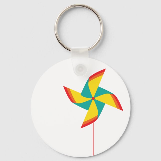 rainbow pinwheel keychain (Front)