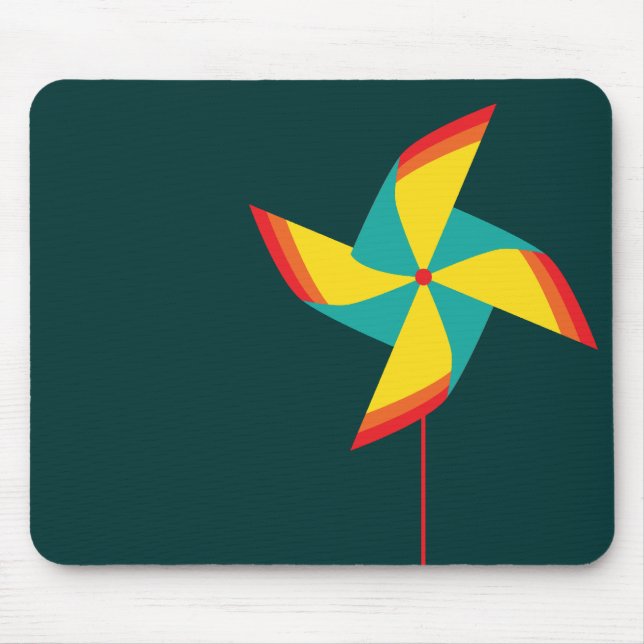 rainbow pinwheel mouse pad (Front)