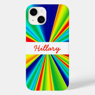 Rainbow Pinwheel Stripes Monogram Case-Mate iPhone 14 Case