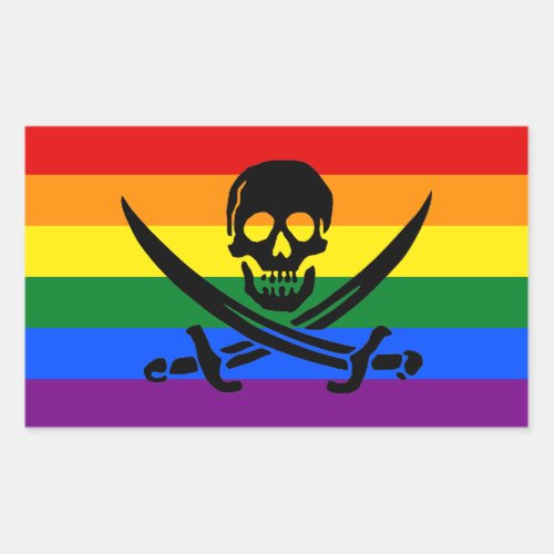 Rainbow Pirate Pride Sticker