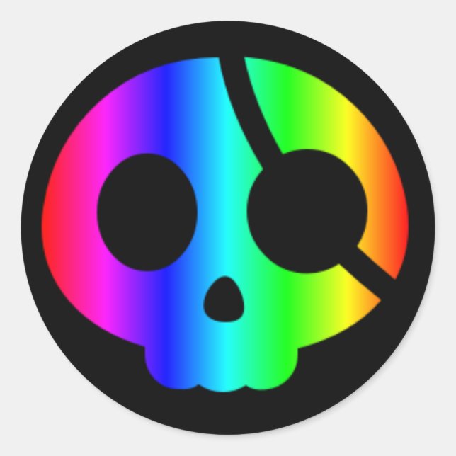Rainbow Pirate Skull sticker (Front)