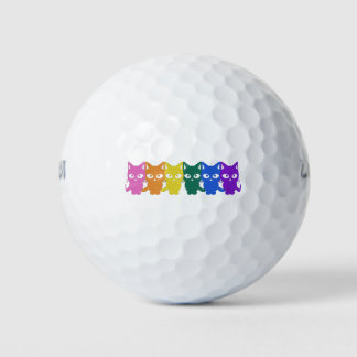 rainbow pixel cats golf balls