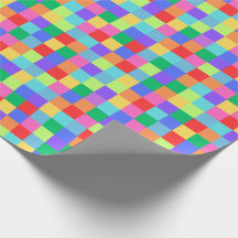 Rainbow Pixel Colorful Bright Gift Wrap