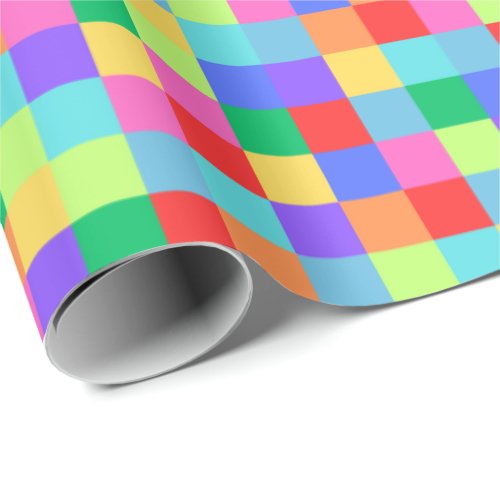 Rainbow Pixel Colorful Bright Gift Wrap