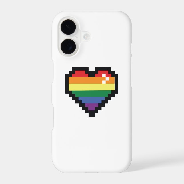 Rainbow Pixel Heart Iphone Case (Back)