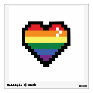 Rainbow Pixel Heart Wall Decal