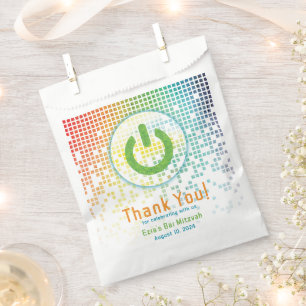 Rainbow Pixels Video Game Gamer Bar Mitzvah Favor Bag