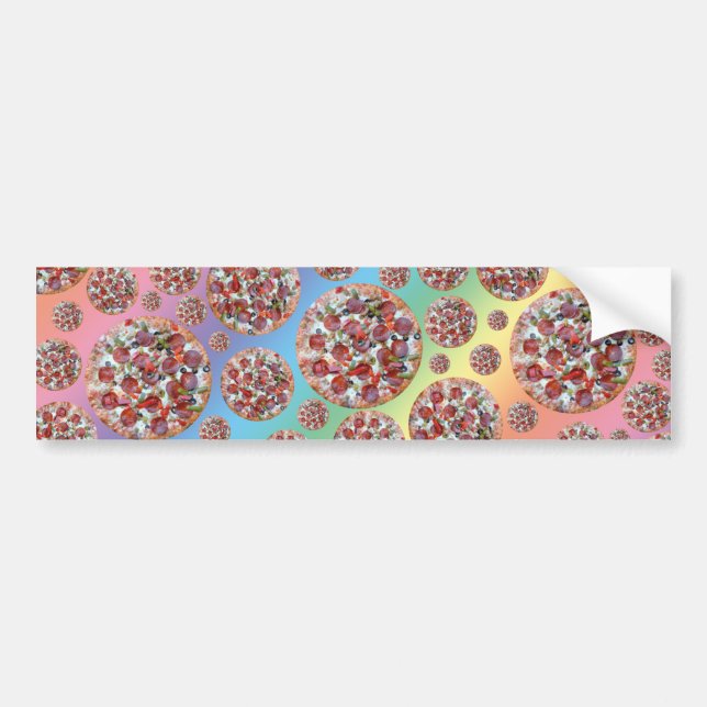 Rainbow pizza pie bumper sticker (Front)