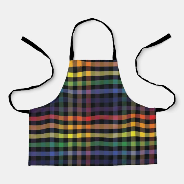 Rainbow Plaid Apron (Front)