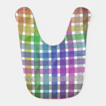 Rainbow Plaid - Baby Bib