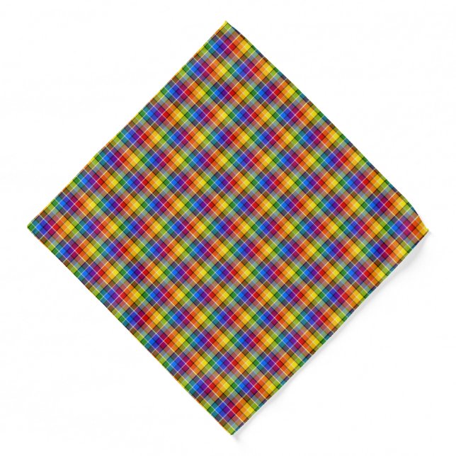 Rainbow Plaid Bandana (Front)