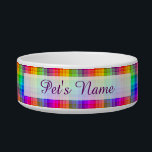 Rainbow Plaid Colorful | Add Your Name Bowl<br><div class="desc">This rainbow plaid pattern is bright and colorful,  with a light texture effect. It's a vivid,  vibrant checkered pattern that looks pretty as is or as a background for your text and photos.</div>