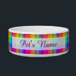 Rainbow Plaid Colorful | Add Your Name Bowl<br><div class="desc">This rainbow plaid pattern is bright and colorful,  with a light texture effect. It's a vivid,  vibrant checkered pattern that looks pretty as is or as a background for your text and photos.</div>