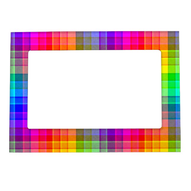 Rainbow Plaid Custom Magnetic Frame (Front)