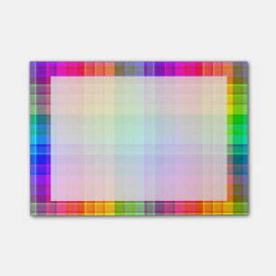 Rainbow Plaid Custom Post-it Notes