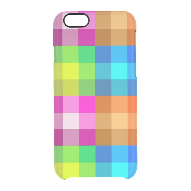 Rainbow Plaid iPhone 6s Deflector Case (Back)