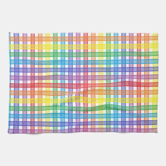 Rainbow Plaid Kitchen Towel (Horizontal)