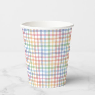 Rainbow plaid pastel gingham cute Easter Paper Cups